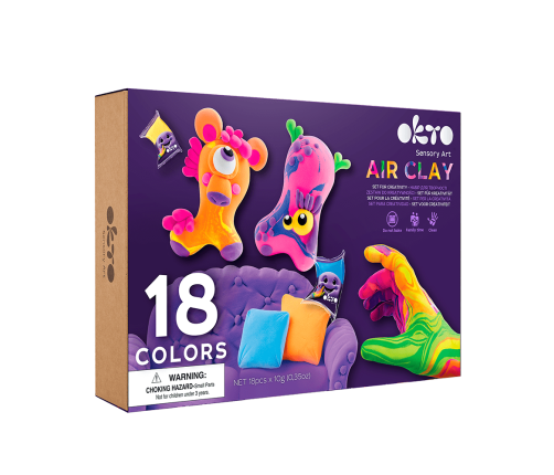 Radošais komplekts Air clay Modelēšanas masas - komplekts 18 krāsas