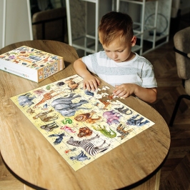 Attīstošā puzle Montessori Puzle "Safari dzīvnieki"