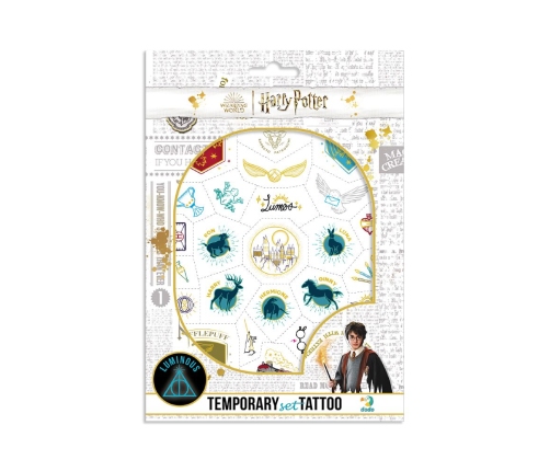 Spēle brīvā dabā Pagaidu tetovējumu komplekts Harija Potera simboli (spīd tumsā!)