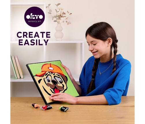 Radošais komplekts Modelēšanas masas - 3D glezna Mopsis (30*30 cm)