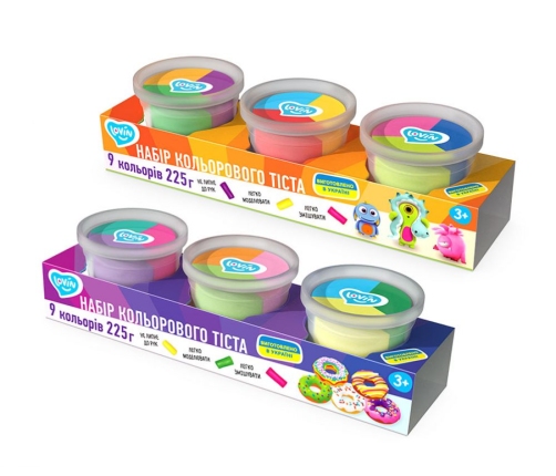 Radošais komplekts Modelēšanas mīkla Play Dough - 3 burciņas 9 krāsas