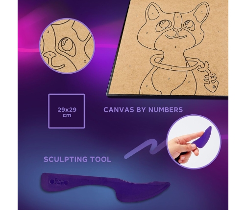 Radošais komplekts Modelēšanas masas - 3D glezna Kaķis (30*30 cm)