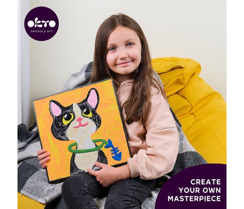 Radošais komplekts Modelēšanas masas - 3D glezna Kaķis (30*30 cm)