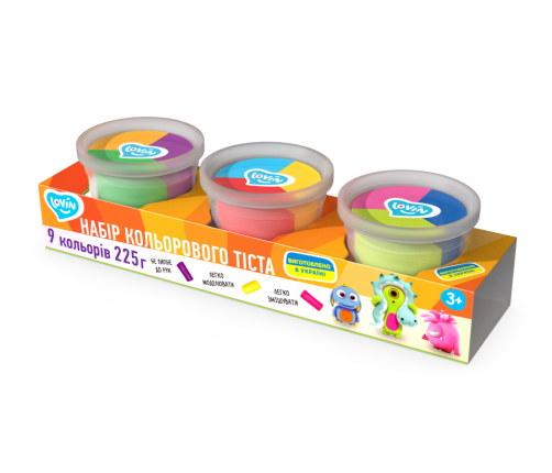 Radošais komplekts Modelēšanas mīkla Play Dough - 3 burciņas 9 krāsas