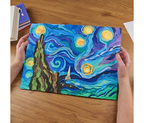 Radošais komplekts Modelēšanas masas - 3D glezna Starry night (30*40 cm)