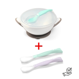 Миска с присоской+эластичные ложки (1063/02+1066/03)-выгодно!