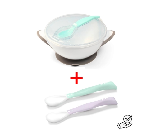 Миска с присоской+эластичные ложки (1063/02+1066/03)-выгодно!