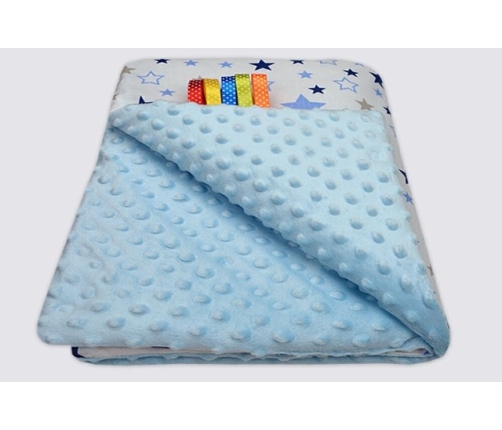 Sedziņa divpusēja MINKY Stars blue 75х100 cm