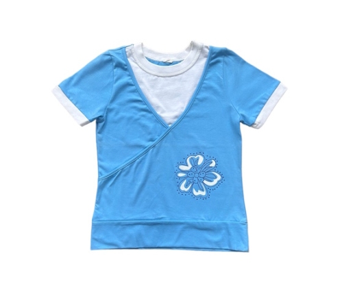 Blūze meiteņu FLOWER STB16 blue (122-146)