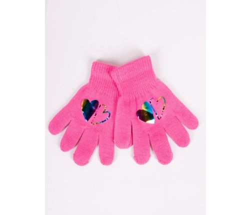 Cimdiņi 5P HOLOGRAM 16 cm RED-0068 GIRL