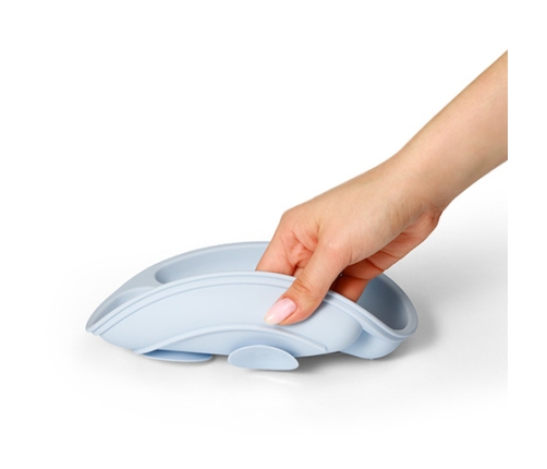 Silikona šķīvis 1482/01 blue + elastīgas karotes 1066 DĀVANĀ!