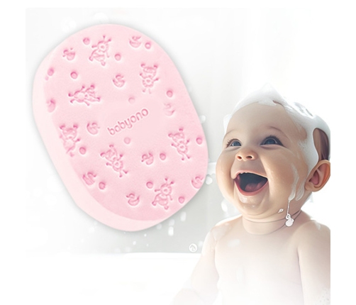 Švammīte-sūklis vannošanai SUPER SOFT BabyOno 1640/01 pink