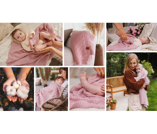 Adīta kokvilnas sedziņa BabyOno 1647/01 pink