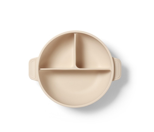 Silikona šķivis ar piesūcekni un vāku 1661/03 beige
