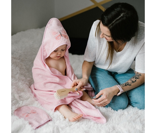 Bambusa dvielis ar kapuci 100x100 cm 346/04 pink