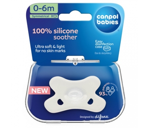 Māneklis 100% silikons,simetrisks 6-12m, 24/002 white