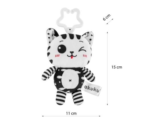 Plīša rotaļlieta KITTEN black&white A0658