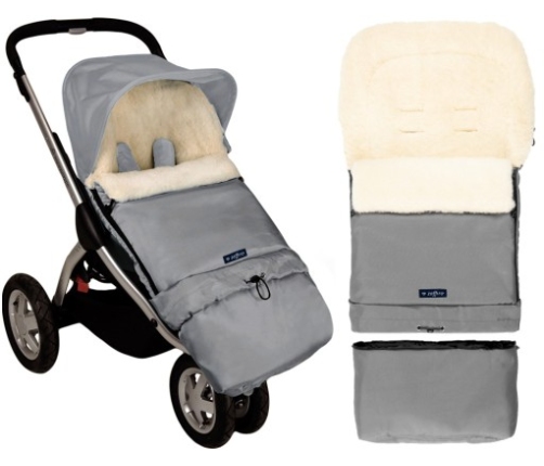 Спальный мешок на овечьей шерсти для коляски Womar SLEEP&GROW Wool Gray S20-015
