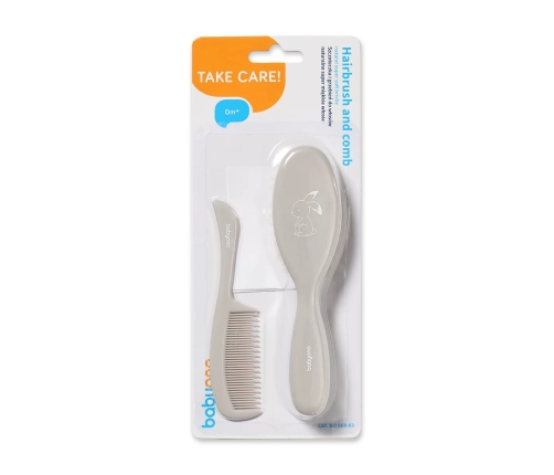 Bērnu matu suka BabyOno NATURAL SUPER SOFT grey 568/03