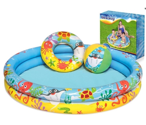 Baseins 122x20 cm+peldriņķis+bumba 51124 (9863)