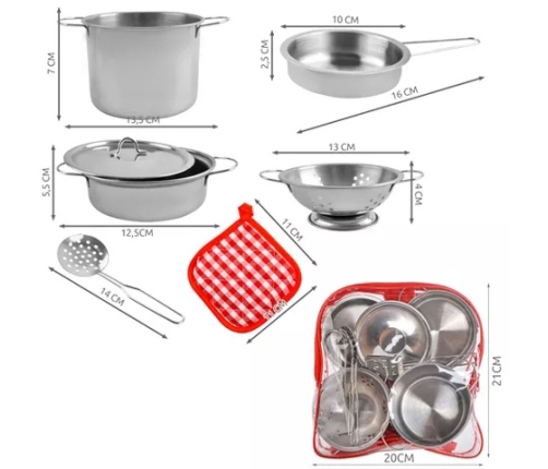 Liels metāla trauku komplekts 13 el. (23444)