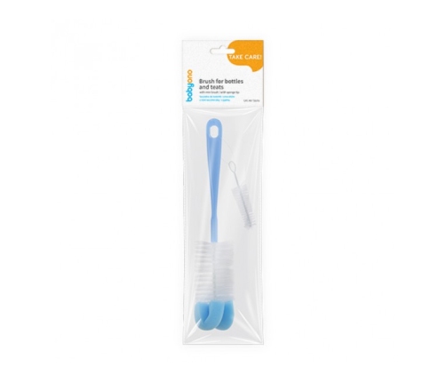 Щетка с губкой для бутылки+щёточка для соски 720/01 blue