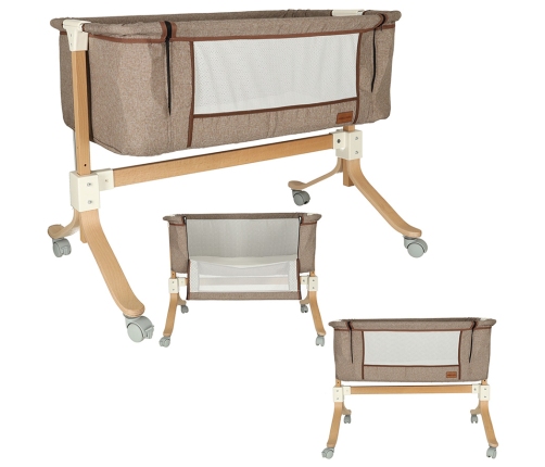 Bērnu gultiņa ar nolaižamu malu EMMA beige KX4623/1