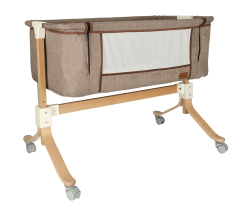 Bērnu gultiņa ar nolaižamu malu EMMA beige KX4623/1