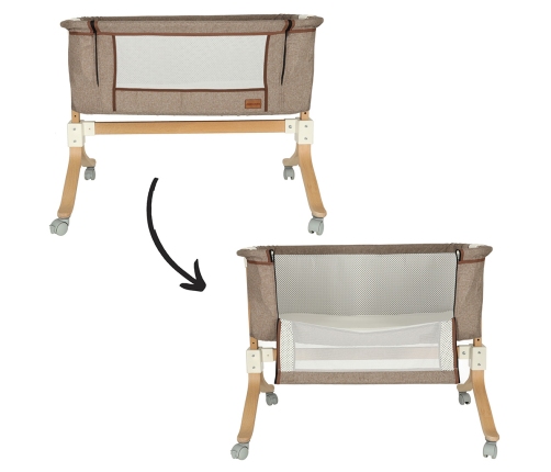 Bērnu gultiņa ar nolaižamu malu EMMA beige KX4623/1