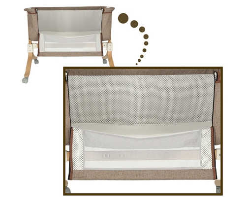 Bērnu gultiņa ar nolaižamu malu EMMA beige KX4623/1