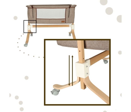 Bērnu gultiņa ar nolaižamu malu EMMA beige KX4623/1