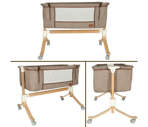 Bērnu gultiņa ar nolaižamu malu EMMA beige KX4623/1