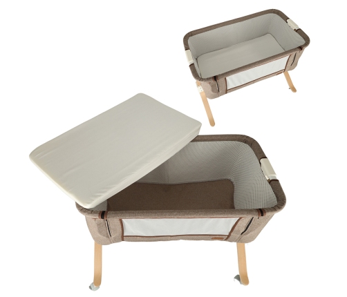 Bērnu gultiņa ar nolaižamu malu EMMA beige KX4623/1