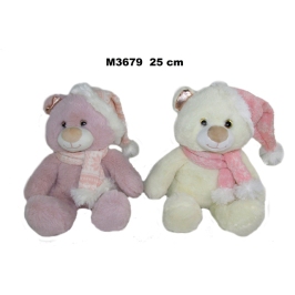 Ziemassvētku lācis 25 cm ar cepuri un šalli M3679 (Sun-Day) Ziemassvētku lācis 25 cm ar cepuri un šalli M3679 (Sun-Day)