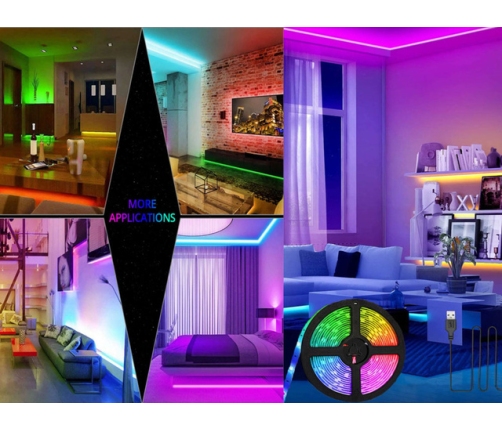 Светодиодная лента (водонепроницаемая) RGB 5 м + пульт ZA4824