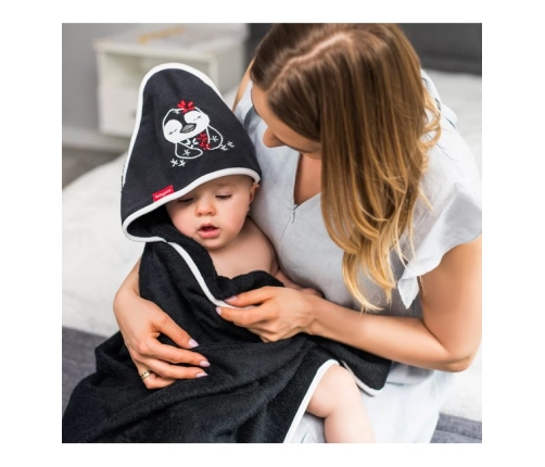 Bambusa dvielis ar kapuci 85x85 cm BabyOno 343/02 black