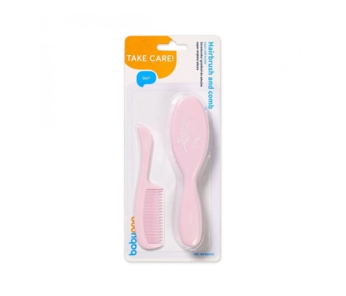 Bērnu matu suka + ķemme BabyOno SUPER SOFT&ULTRA THIN pink 569/03