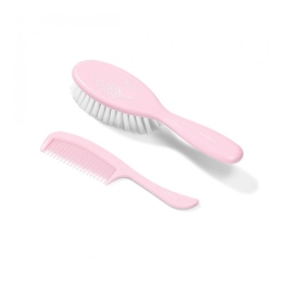 Bērnu matu suka + ķemme BabyOno SUPER SOFT&ULTRA THIN pink 569/03