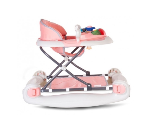 Ходунки с функцией качалки SUN BABY AUTO pink/grey B01.022.1.1