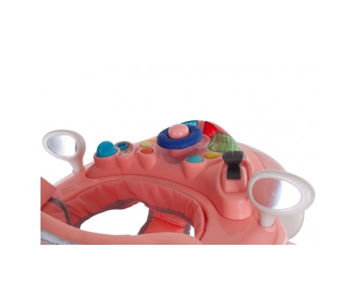 Ходунки с функцией качалки SUN BABY AUTO pink/grey B01.022.1.1