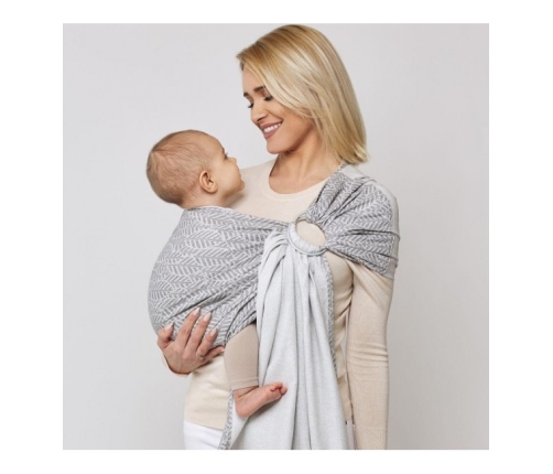 Платок-слинг HUG ME Zaffiro graphite leaves CHK-034