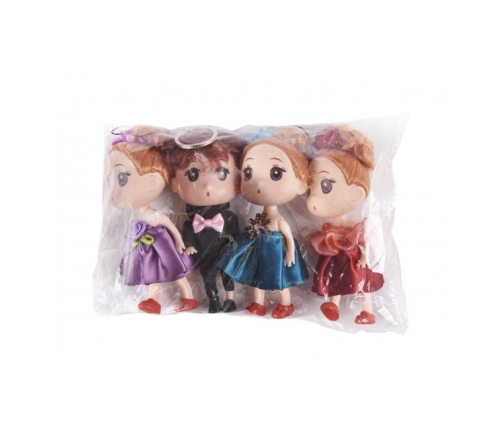 Набор кукол 4 шт. 12 см 3 девочки + 1 мальчик 6361