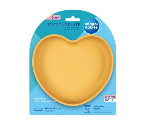 Bērnu bļoda ar piesūcekni Canpol babies HEART yellow 80/309