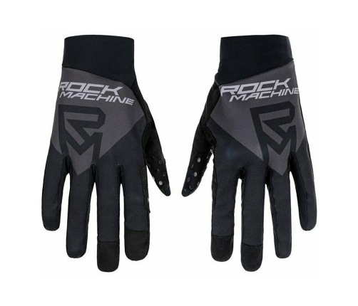 Velo cimdi Rock Machine Race FF, melna/pelēka, S