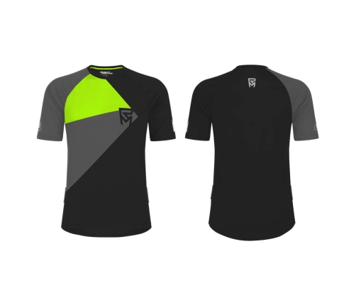Velo krekls Rock Machine Trail Jersey SS, melna/pelēka/zaļa, XL
