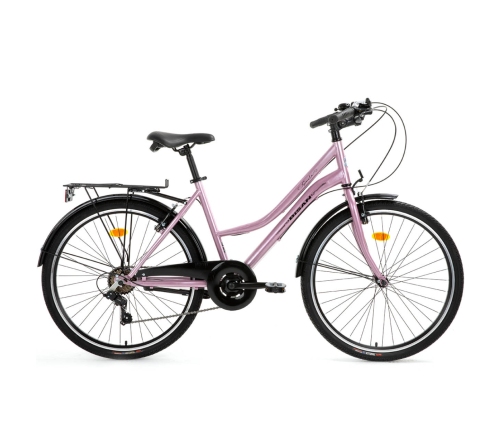 Городской велосипед Bisan 28 Smile розовый/серебристый (17)