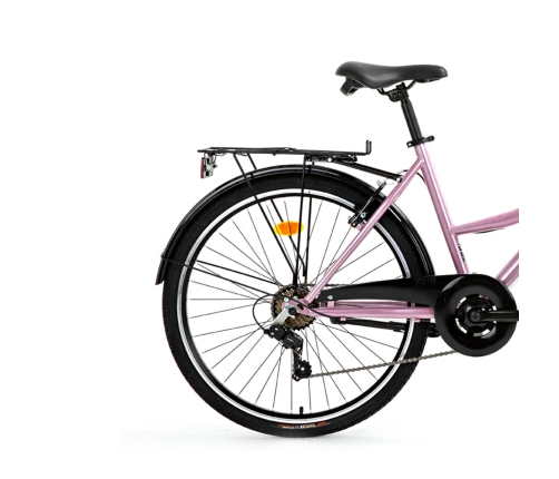Городской велосипед Bisan 28 Smile розовый/серебристый (17)
