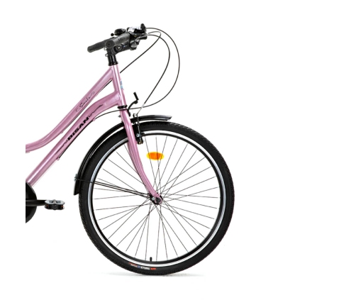 Городской велосипед Bisan 28 Smile розовый/серебристый (17)