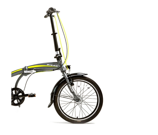 Saliekamais velosipēds Bisan 20 FX3500 NX3 (PR10010408) pelēks/dzeltens