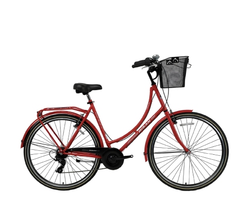 Pilsētas velosipēds Bisan 28 Paradise S (PR10010418) sarkans/pelēks (21)